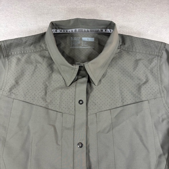 5.11 Tactical Women’s Marksman Short Sleeve Button Down Shirt Ranger Green Sz L - Picture 4 of 6